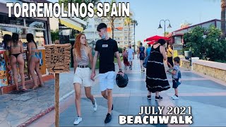 TORREMOLINOS BEACH PROMENADE RELAXING WALK TOUR IN JULY 2021 Málaga Costa Del Sol🌞 Spain 4K [upl. by Yvel591]