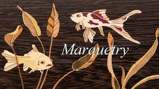 Marquetry  Aquatic lifedrawer table part 1 [upl. by Eugnimod]