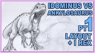 Indominus Rex vs Ankylosaurus Part 1 Drawing Indominus Rex [upl. by Tonneson]