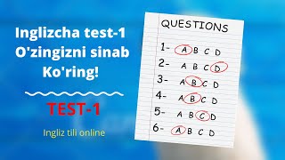 TEST1 Ozingizni sinab koring inglizcha test Am is Are [upl. by Draw45]