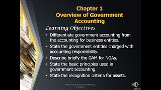 GOVERNMENT ACCOUNTING amp ACCOUNTING FOR NPOs  Chapter 1  Overview of Government Accounting [upl. by Arihppas]