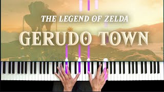 Gerudo Town from Zelda Tears of the Kingdom amp Breath of the Wild  Piano amp Synthesia How To Play [upl. by Yllil78]