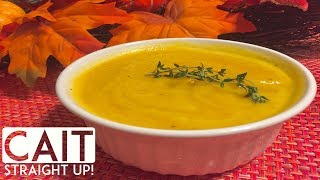 Crockpot Butternut Squash Soup Recipe  Cait Straight Up [upl. by Australia991]