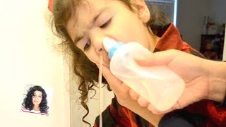 Nasal Lavage  How to use nasal Lavage on Kids  Clear Stuffy Nose [upl. by Nosilla]