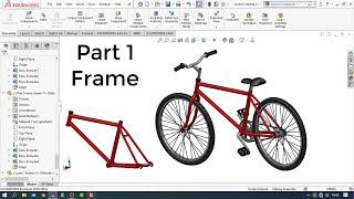 Solidworks Tutorial  How to Make a Bicycle Design Part 1  Frame [upl. by Frisse]