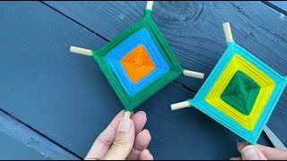 How to make a classic gods eye craft [upl. by Weidman]