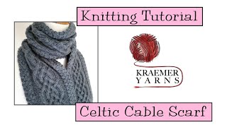 Knitting Tutorial  Celtic Cable Scarf [upl. by Norrv706]