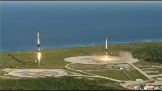 Relive SpaceX Falcon Heavys 2nd launch and landings on 2nd anniversary [upl. by Dlnaod933]