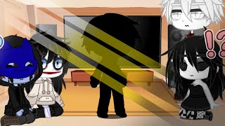 Creepypasta react to Jeff vs Slenderman  someone  Gacha Club React [upl. by Annayhs]