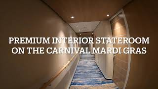 Premium Interior Stateroom Carnival Mardi Gras 2021 4K [upl. by Madian]