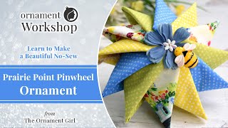 NOSEW Prairie Point Pinwheel Ornament  Full Tutorial [upl. by Amary647]