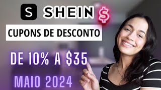 15 CUPONS DE DESCONTO SHEIN PARA MAIO 2024 [upl. by Enaxor608]