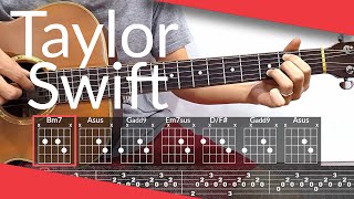 ivy Taylor Swift Guitar Tutorial  Tab Chords Strumming [upl. by Maupin269]