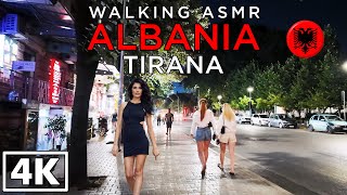 ALBANIA 4K Walking Tour Tirana at Evening  ASMR [upl. by Mercado]