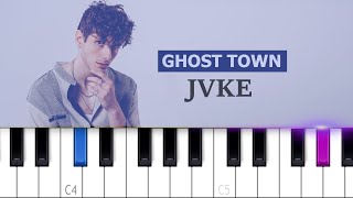 JVKE  ghost town Piano tutorial [upl. by Vallie]