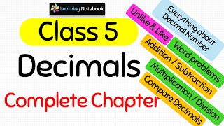 Class 5 Maths Chapter Decimal Numbers Complete Chapter [upl. by Yrtnej]