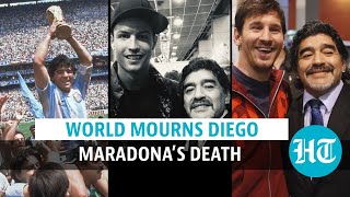 Diego Maradona dies at 60 Lionel Messi Cristiano Ronaldo pay tribute [upl. by Filomena395]