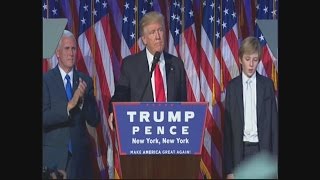 Barron Trump struggles to stay awake during Dads victory speech [upl. by Adi]