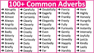 100 Common Adverbs in English 📚  Parts of speech [upl. by Gnohp]