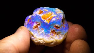 160 carat rough opal cut an unbelievable gem Totally unexpected [upl. by Drice]