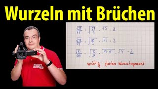 Wurzeln mit Brüchen  Wurzelrechnung  einfach erklärt  Lehrerschmidt [upl. by Hadlee]