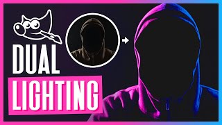 Create A Dual Lighting Effect with GIMP [upl. by Novehc]