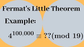 Number Theory  Fermats Little Theorem Example 1 [upl. by Aiuqet]