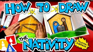 How To Draw The Christmas Nativity With Folding Surprise [upl. by Inoliel865]