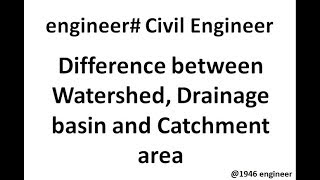 Difference between Watershed Drainage Basin and Catchment area [upl. by Nyltiak235]