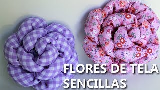 CÓMO HACER FLORES DE TELA PASO A PASO  easy flower DIY flores de tela para regalar [upl. by Ernesto115]