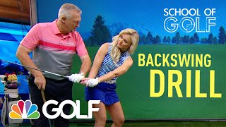 School of Golf Drill to Improve your BackSwing  Golf Channel [upl. by Kenon]