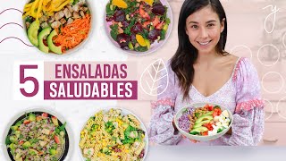 5 Ensaladas Saludables Fáciles y Económicas🥗 Yovana [upl. by Viviana]