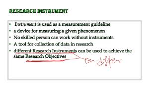 141 Research Instruments or tools [upl. by Eidnam]