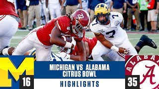 2019 Citrus Bowl Highlights No 14 Michigan vs No 13 Alabama  CBS Sports HQ [upl. by Peedsaj]