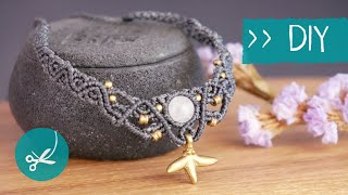 Makramee CHOKER Kette  ANLEITUNG [upl. by Jovi]