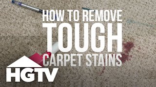 How to Remove Tough Carpet Stains  HGTV [upl. by Gosnell913]