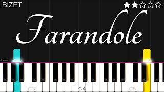 Bizet  L’Arlésienne Suite No 2 Farandole  EASY Piano Tutorial [upl. by Yeclek117]