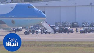 Barron takes his own car to the airport as Trumps leave Florida  Daily Mail [upl. by Najib]