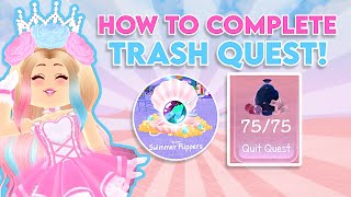 EASY HOW TO WIN THE TRASH QUEST IN ROYALE HIGH Royale High Diamond Beach Update Wave 2 Tutorial [upl. by Tung]