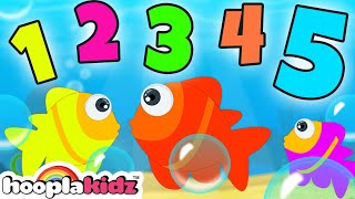 12345 Once I Caught A Fish Alive  More Kids Learning Songs By HooplaKidz [upl. by Sudnac]