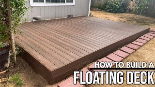 How To Build A Floating Deck For Beginners EASY DIY Floating Composite Vinyl Deck Install [upl. by Dysart573]