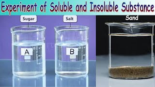 Soluble and Insoluble Substances  Experiment [upl. by Bassett]