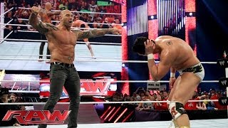 Batista attacks Alberto Del Rio Raw Jan 20 2014 [upl. by Warden]