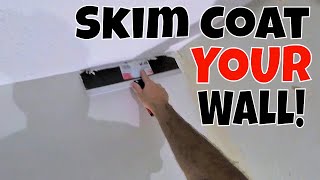 How to Skim Coat a Wall after Wallpaper Removal Step by Step Tutorial [upl. by Frantz794]