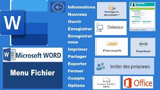 Leçon N°6 Atelier Word N°1 Menu Fichier [upl. by Alat]