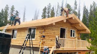 18x24 Amish Log Cabin Being Built in 312 Days [upl. by Ursi77]