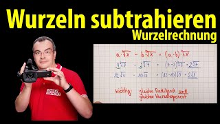 Wurzeln subtrahieren  Wurzelrechnung  Lehrerschmidt [upl. by Suisyola642]