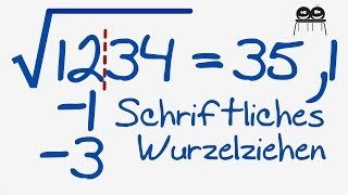 Schriftliches Wurzelziehen  OHNE Quadratzahlen [upl. by Terryn]