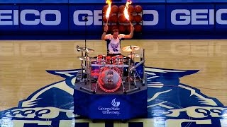 Drum Cover Mashup amp LIVE FIRE DRUMMING  Georgia State Halftime Show [upl. by Axel]