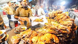 Street Food in Pakistan  HARDCORE Chicken GOAT Foot PAYA  Pakistani Street Food TOUR of Lahore [upl. by Ittak764]